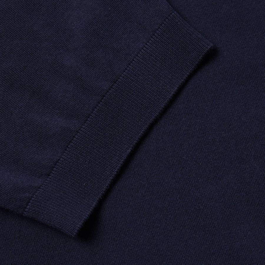 Paolo Pecora Maglia Girocollo in Puro Cotone Extrafine - Blu Navy Pezzi Unici