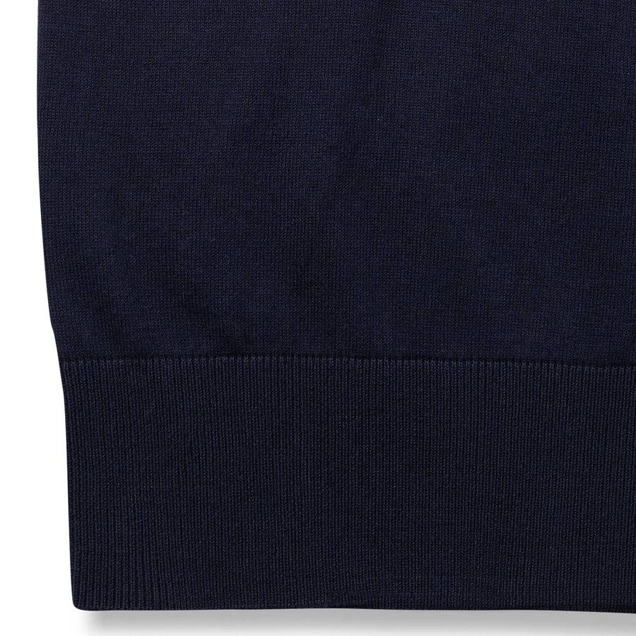 Paolo Pecora Maglia Girocollo in Puro Cotone Extrafine - Blu Navy Pezzi Unici