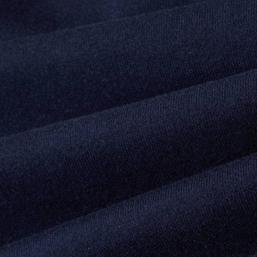 Paolo Pecora Maglia Girocollo in Puro Cotone Extrafine - Blu Navy con Dettagli Bianchi Soddisfazione Garantita