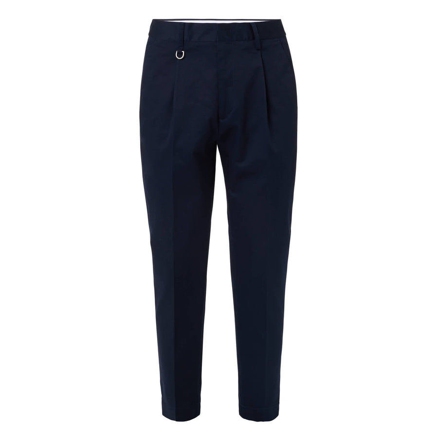 Paolo Pecora Chino Sartoriale in Gabardina di Cotone - Blu Navy Negozi Online