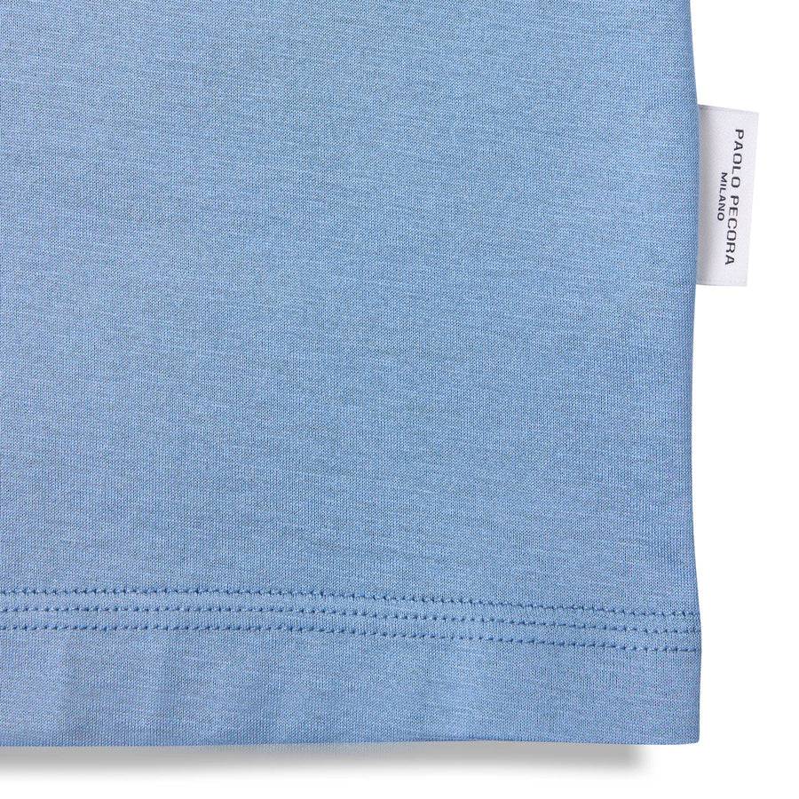 Paolo Pecora T-Shirt in Jersey Lucido - Azzurro Polvere Acquista Ora