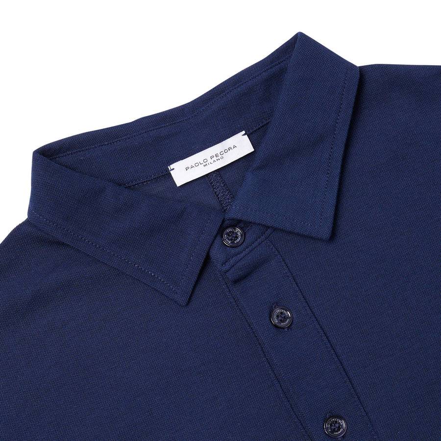 Paolo Pecora Polo in Cotone Piquet - Blu Navy Fino Al -60%