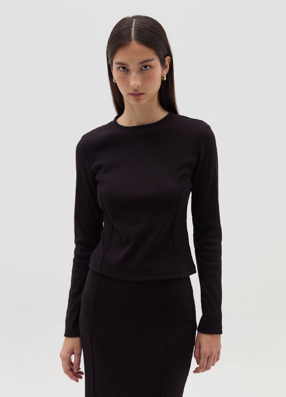 ﻿OVS T-shirt a costine con cuciture in rilievo Spedizione Gratuita
