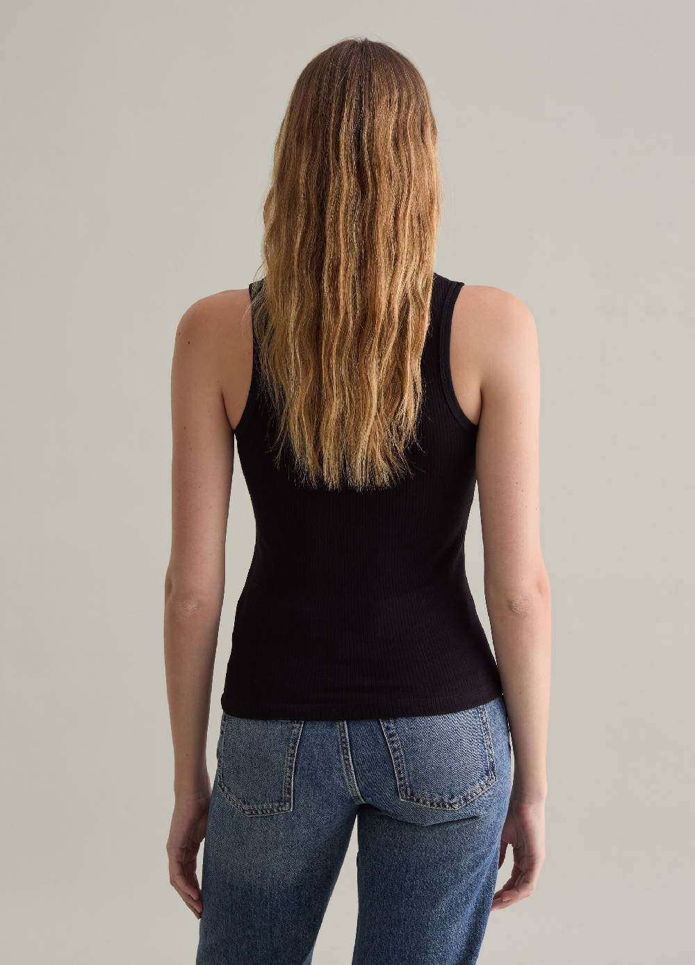 PIOMBO Tank top in viscosa stretch a costine Soddisfazione Garantita