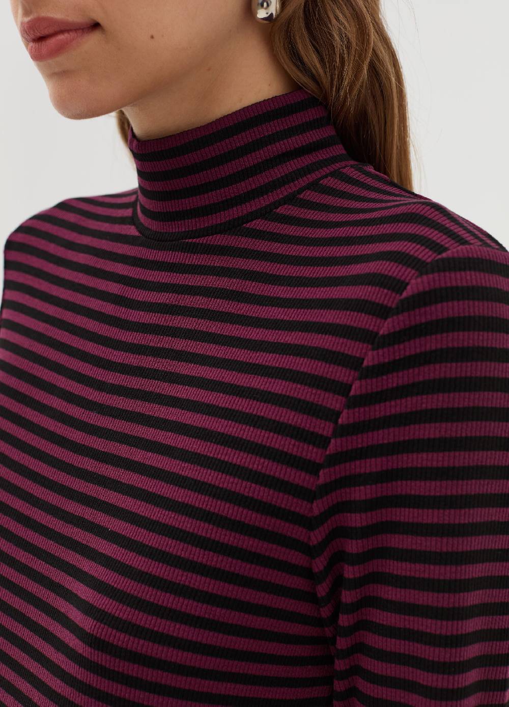 OVS T-shirt a righe mock neck Negozi Online