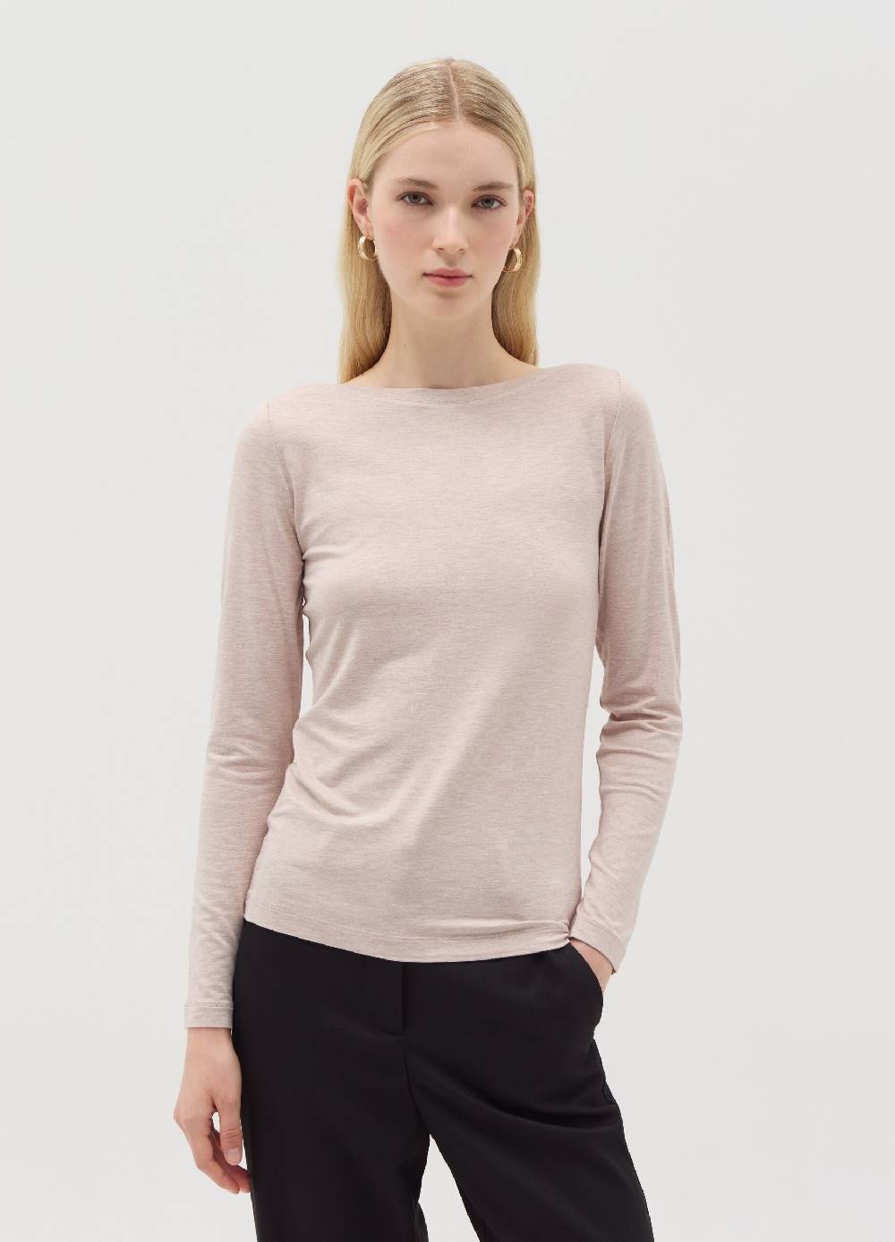 OVS T-shirt in viscosa stretch con scollo a barca Promozione Limitata