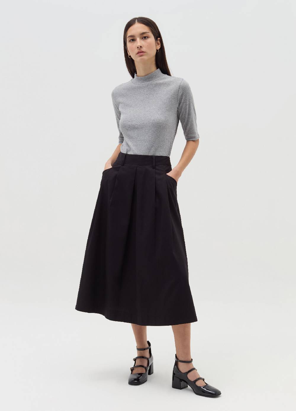 OVS T-shirt mock neck con maniche al gomito