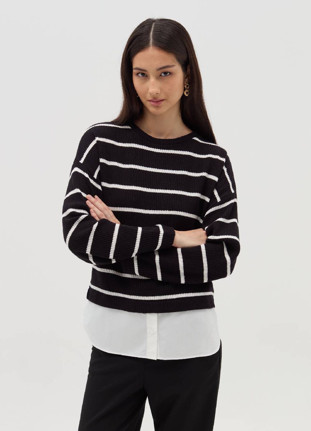 OVS T-shirt maniche lunghe con micro trama waffle Prezzo Ridotto