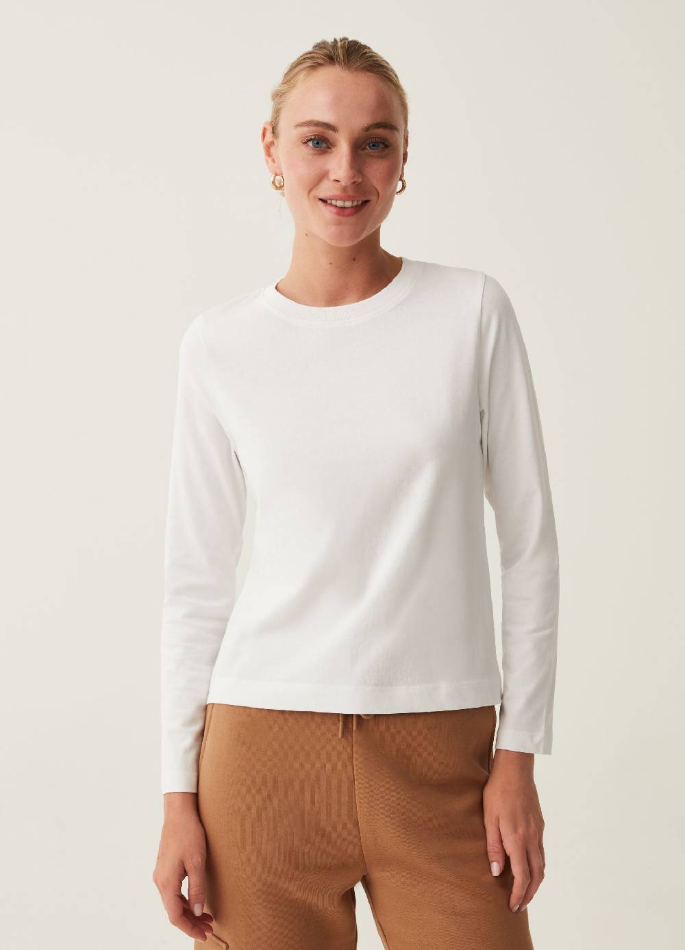 OVS T-shirt a maniche lunghe in cotone In Saldo