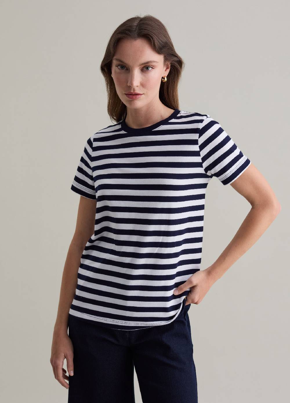 PIOMBO T-shirt in cotone Supima a righe Italy