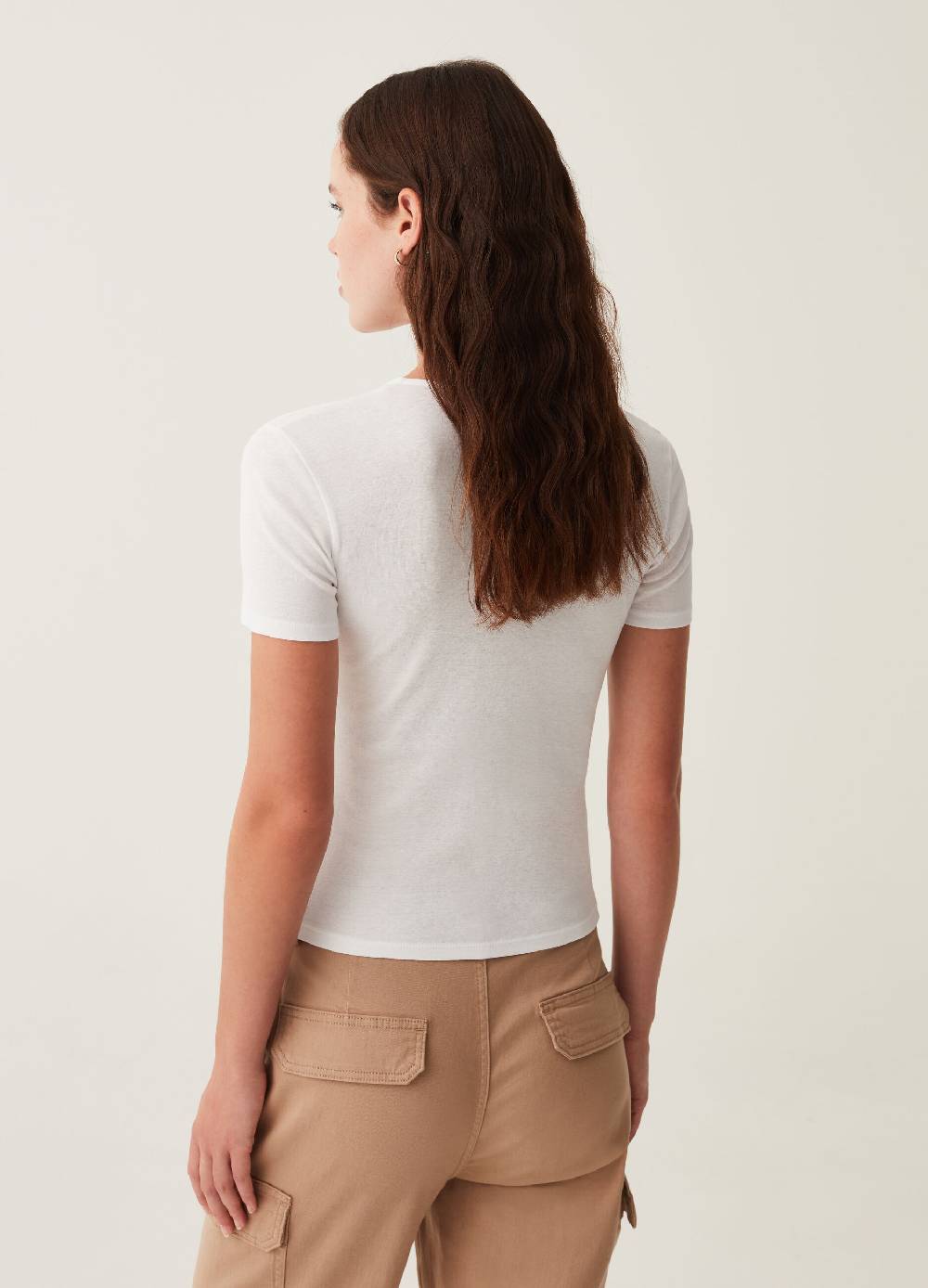 OVS T-shirt con scollo a V e nodo Promozione