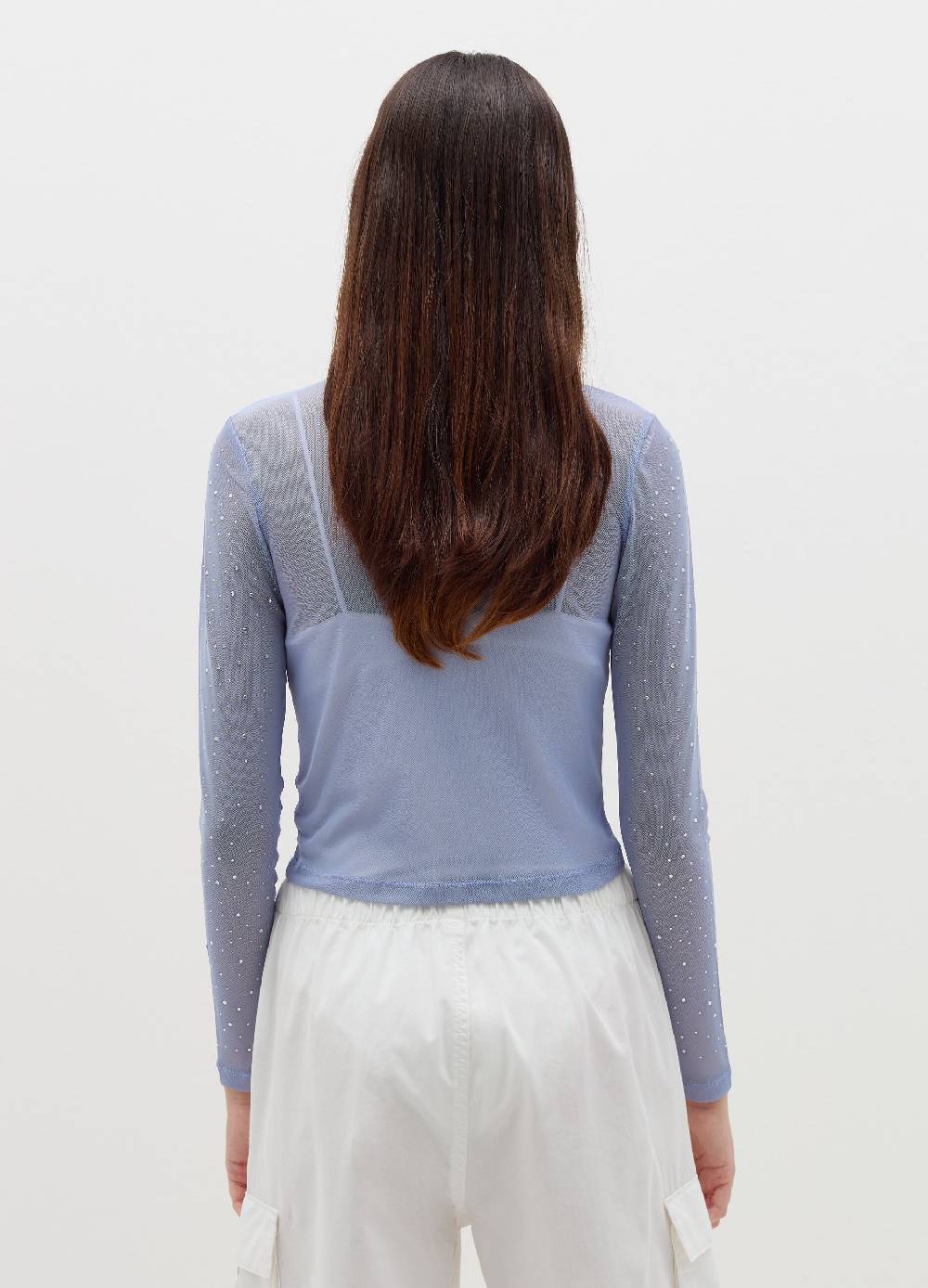 B. ANGEL T-shirt in mesh con strass all-over Affare Del Giorno