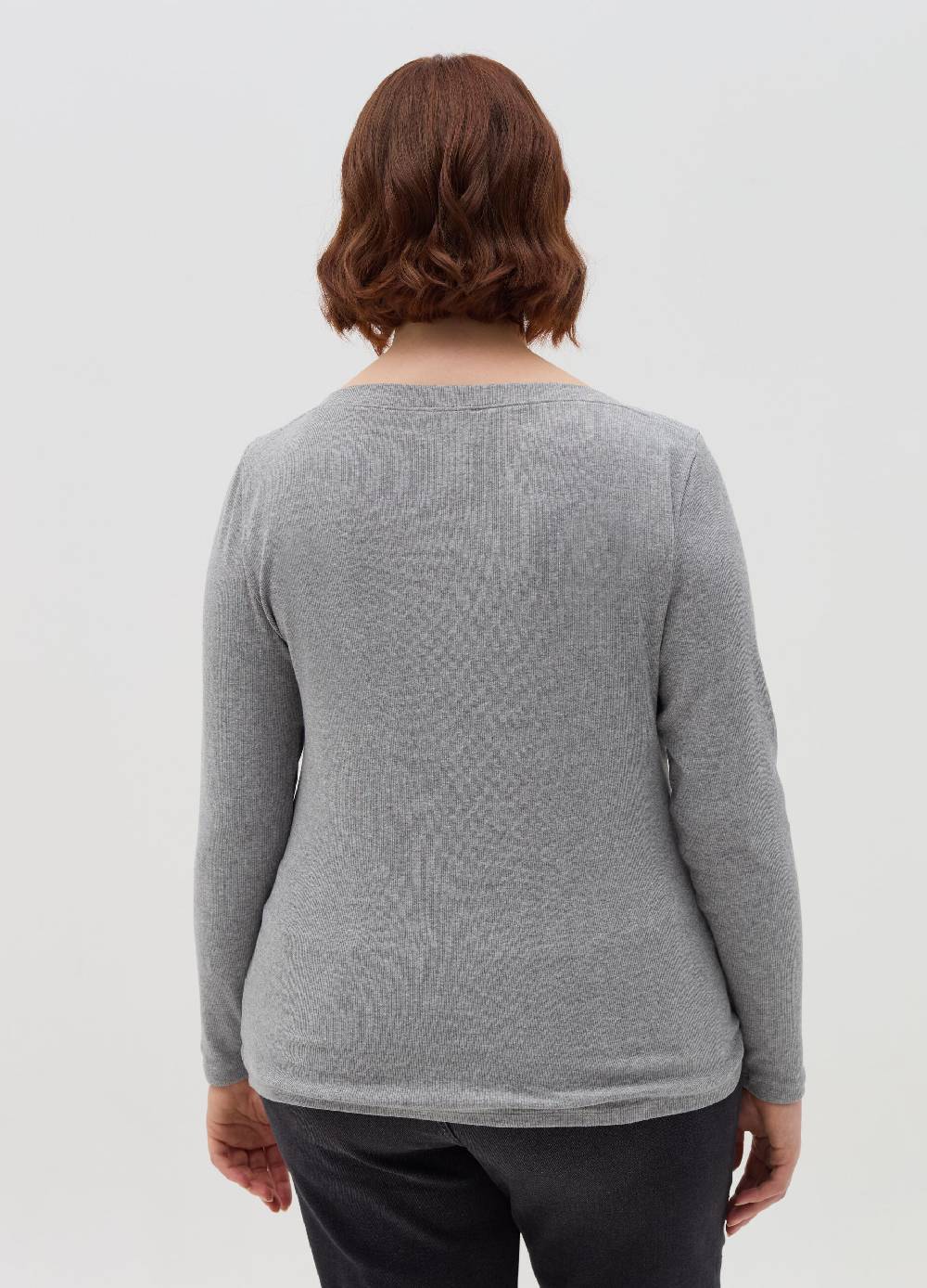 MYA T-shirt a costine con scollo a barca Curvy Prezzo Ridotto