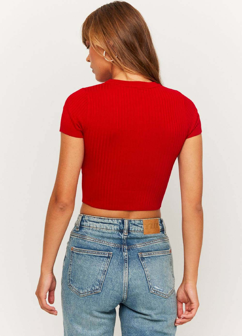 TALLY WEIJL T-shirt cropped a coste piatte Vendita Calda