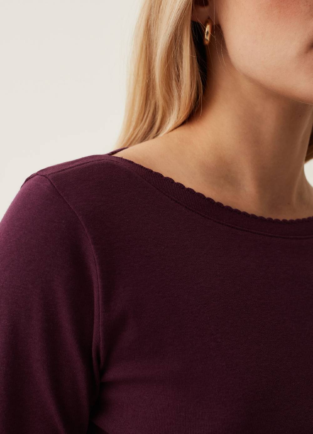 OVS T-shirt scollo a barca con profilo ondulato I Più Venduti