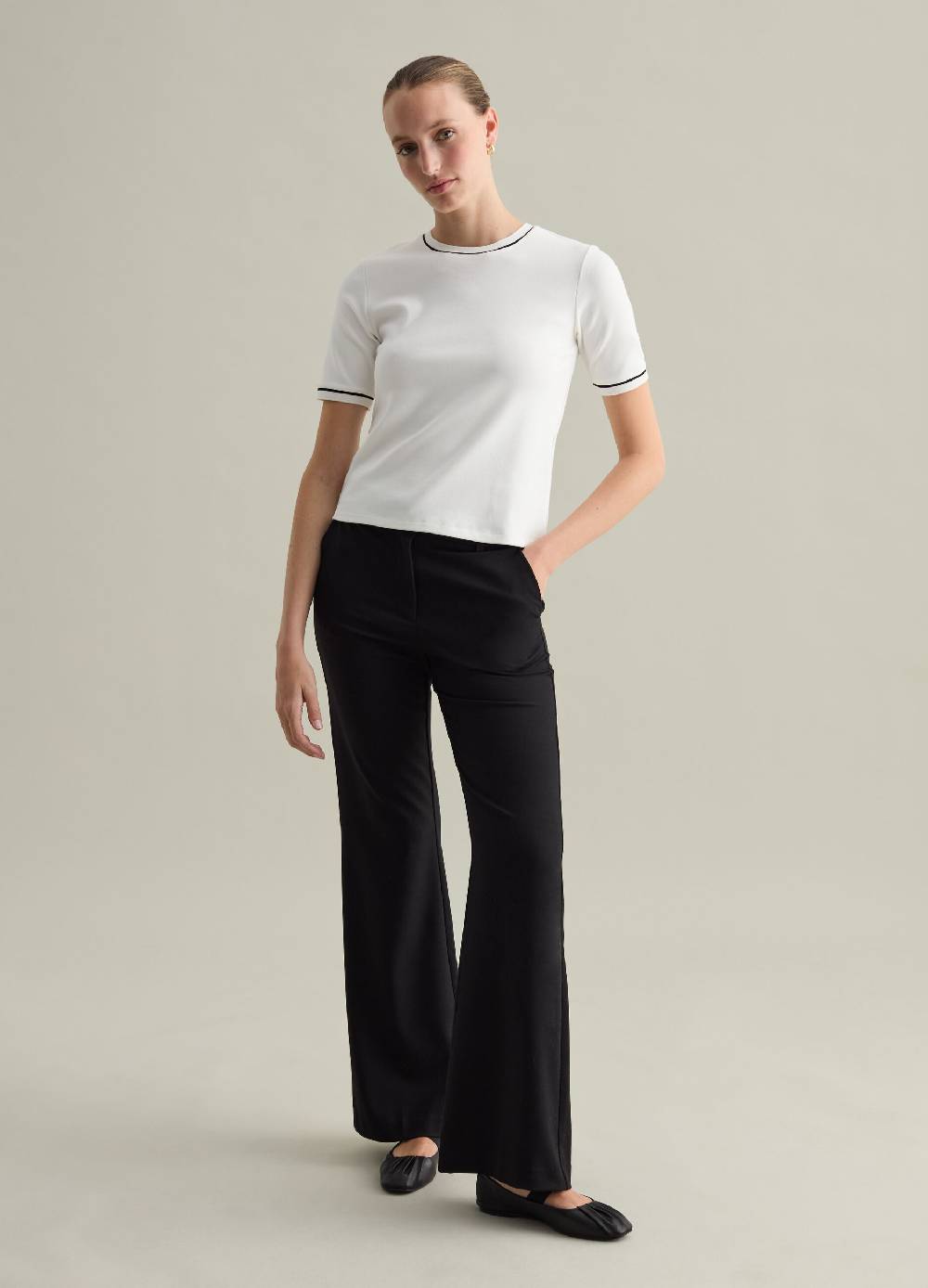 PIOMBO T-shirt con piping a contrasto Contemporary Nuova