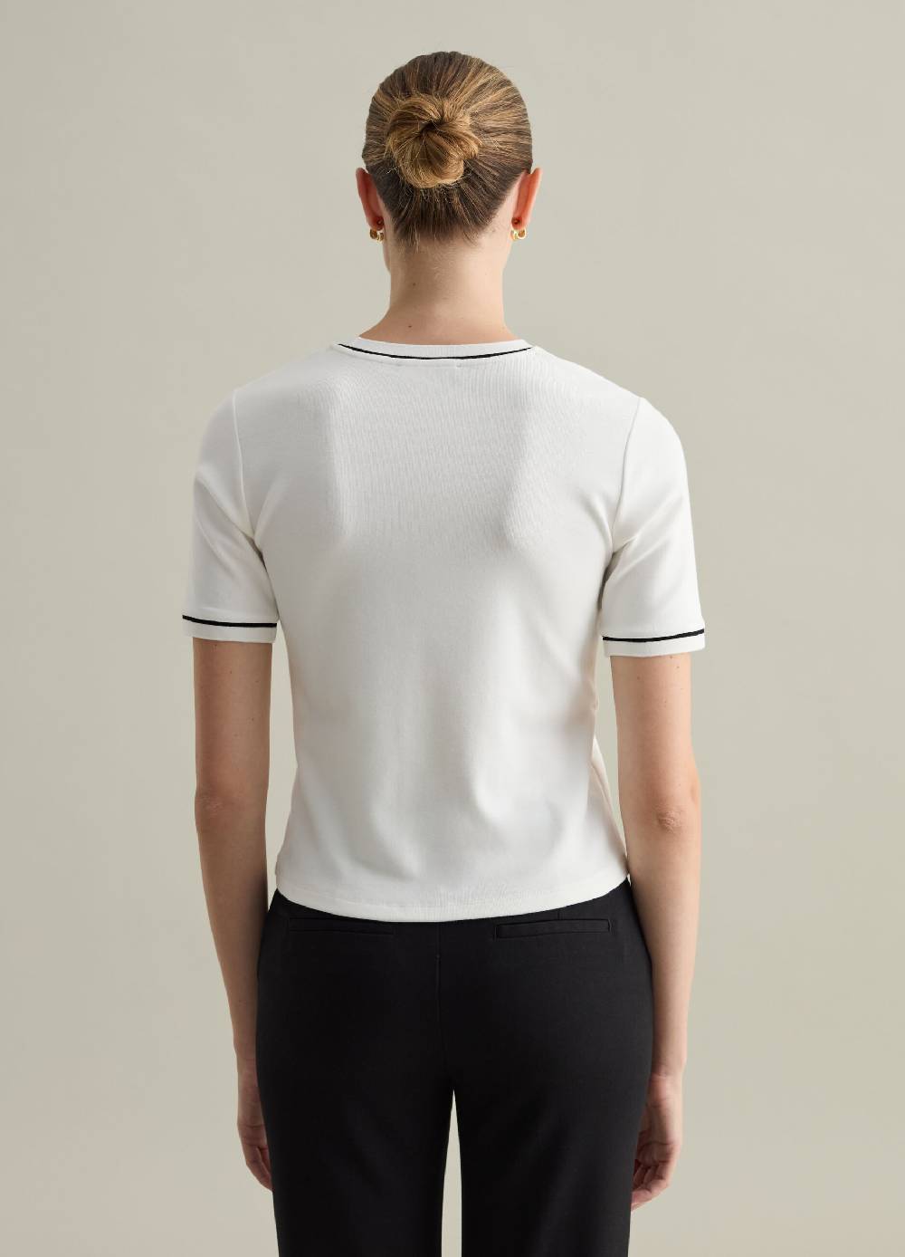 PIOMBO T-shirt con piping a contrasto Contemporary Nuova