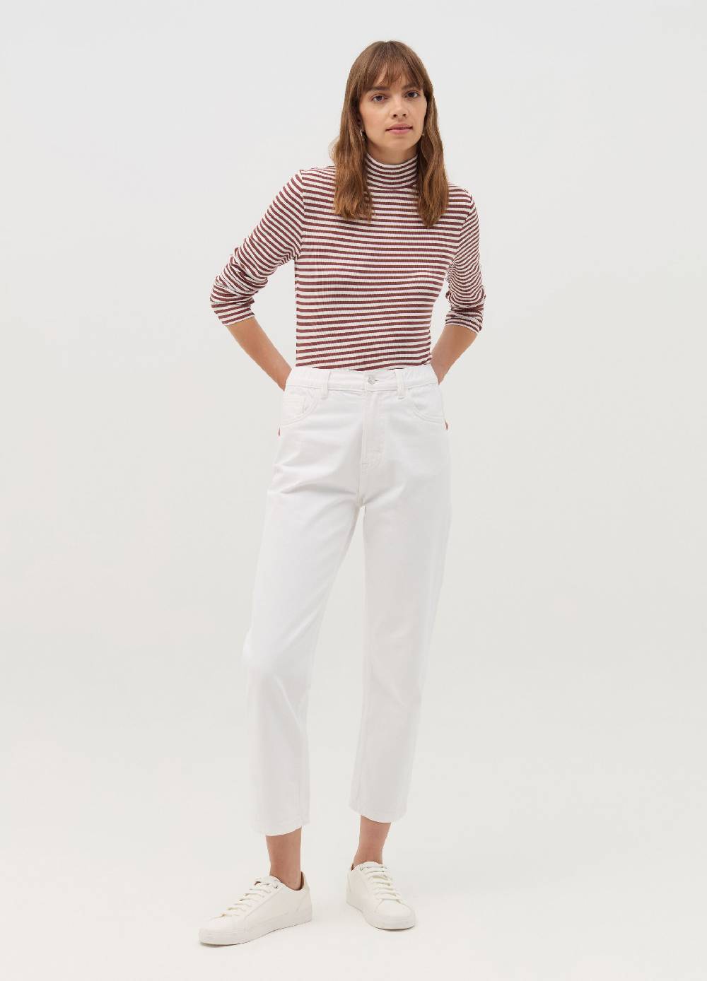 OVS T-shirt a righe mock neck 2025