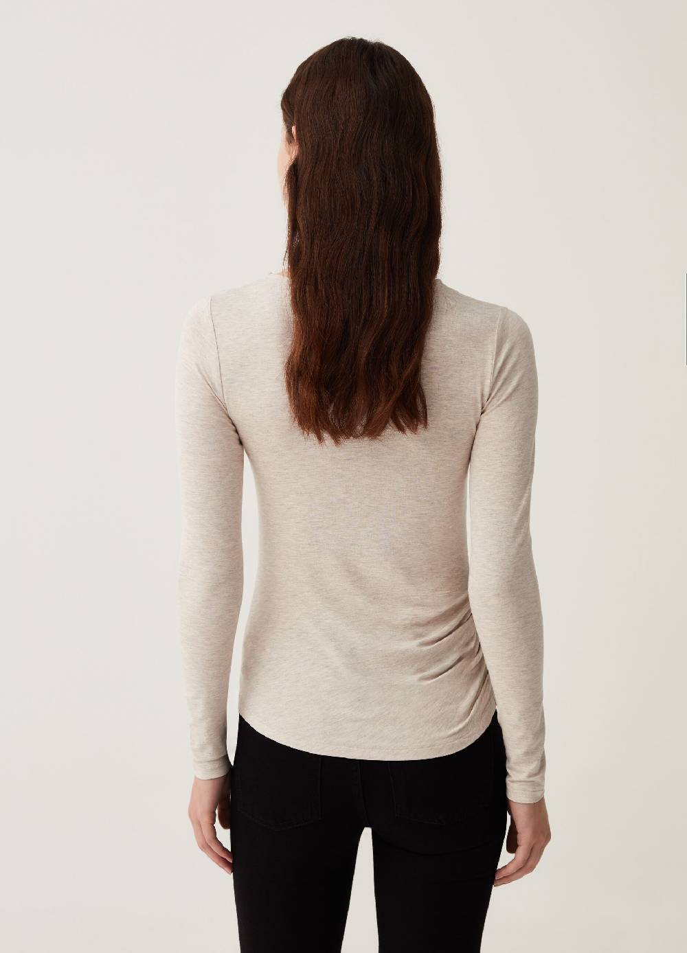 OVS T-shirt in viscosa stretch con maniche lunghe In Linea