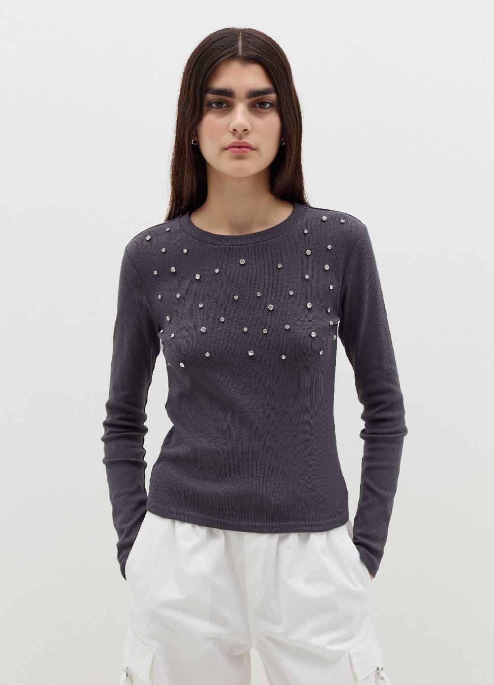 B. ANGEL T-shirt a maniche lunghe con strass Acquista Ora