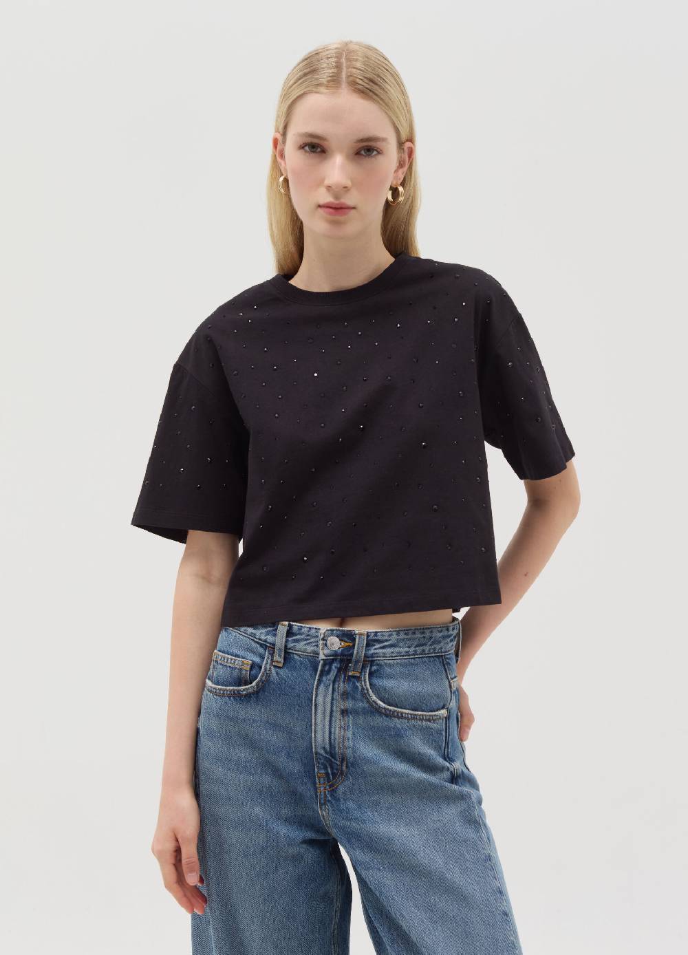 OVS T-shirt in cotone con strass Offerta migliore