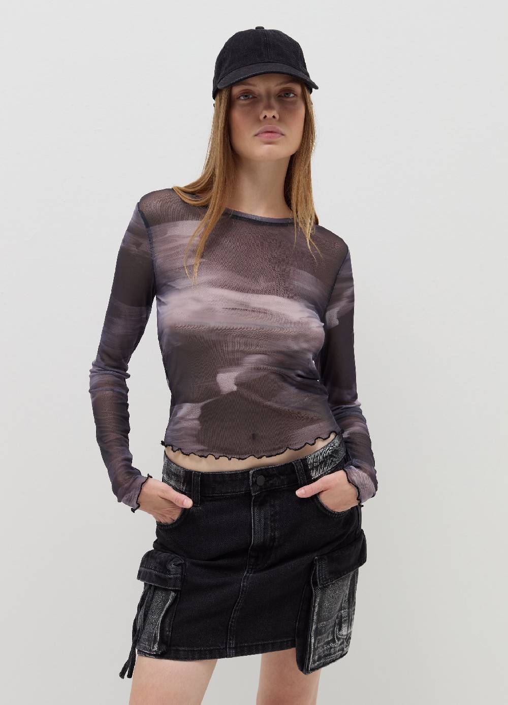 B. ANGEL T-shirt a maniche lunghe in mesh Fino Al -60%