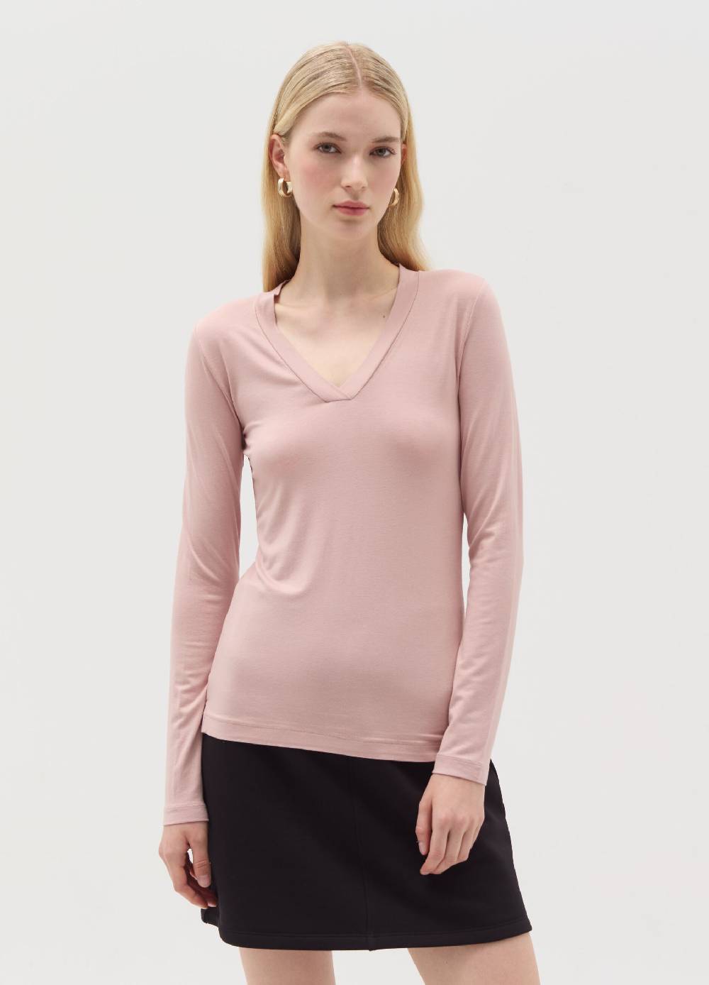 OVS T-shirt in viscosa stretch con scollo a V Affare Del Giorno