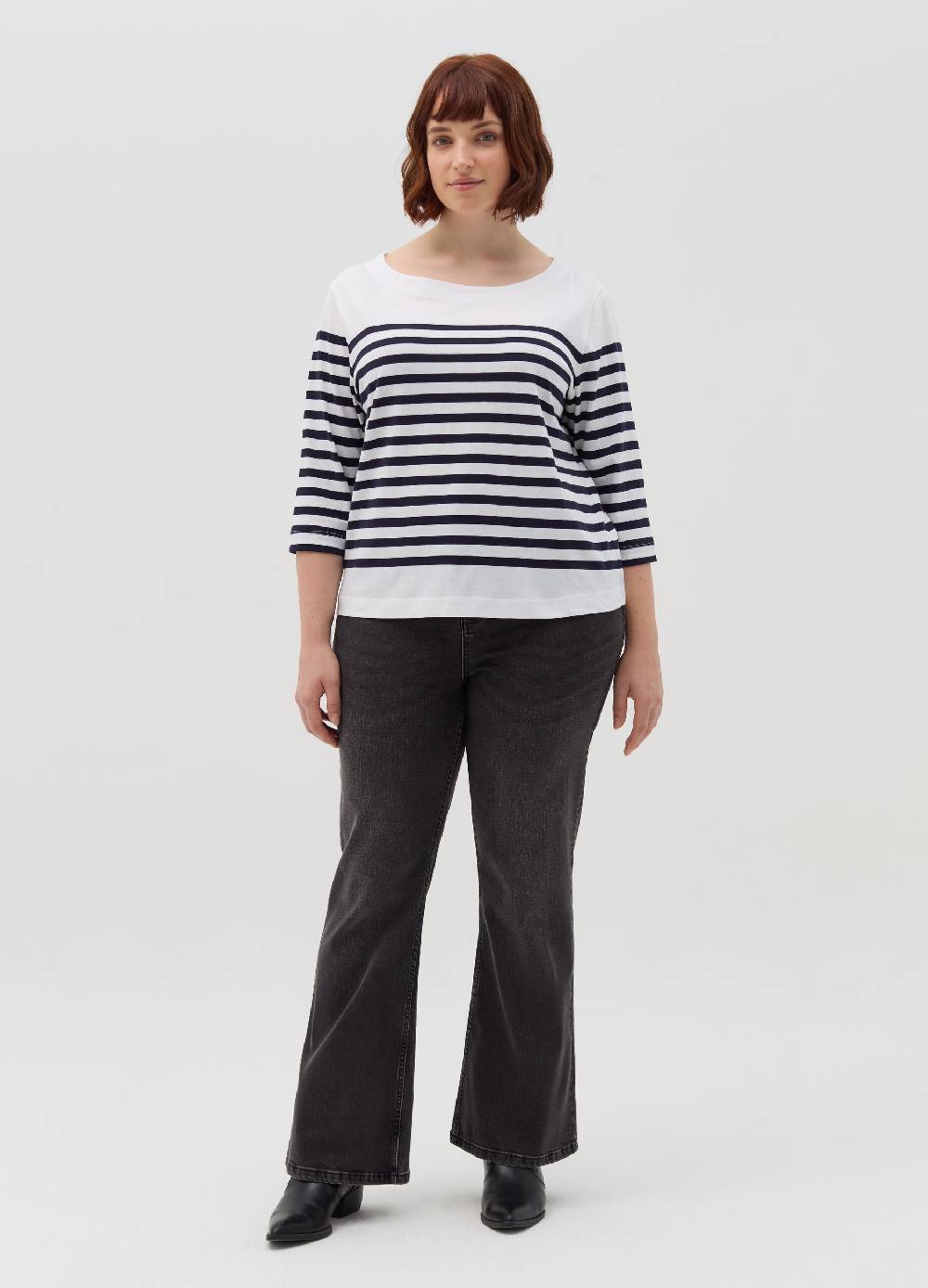 MYA T-shirt a righe maniche a tre quarti Curvy Novità