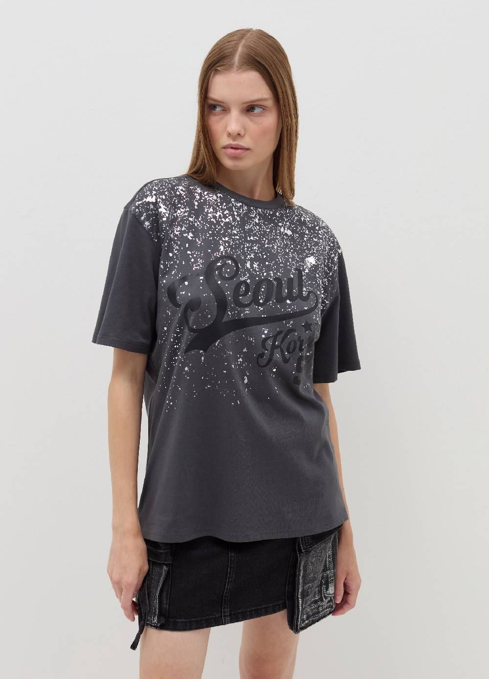 B. ANGEL T-shirt relaxed fit con stampa in foil Saldi