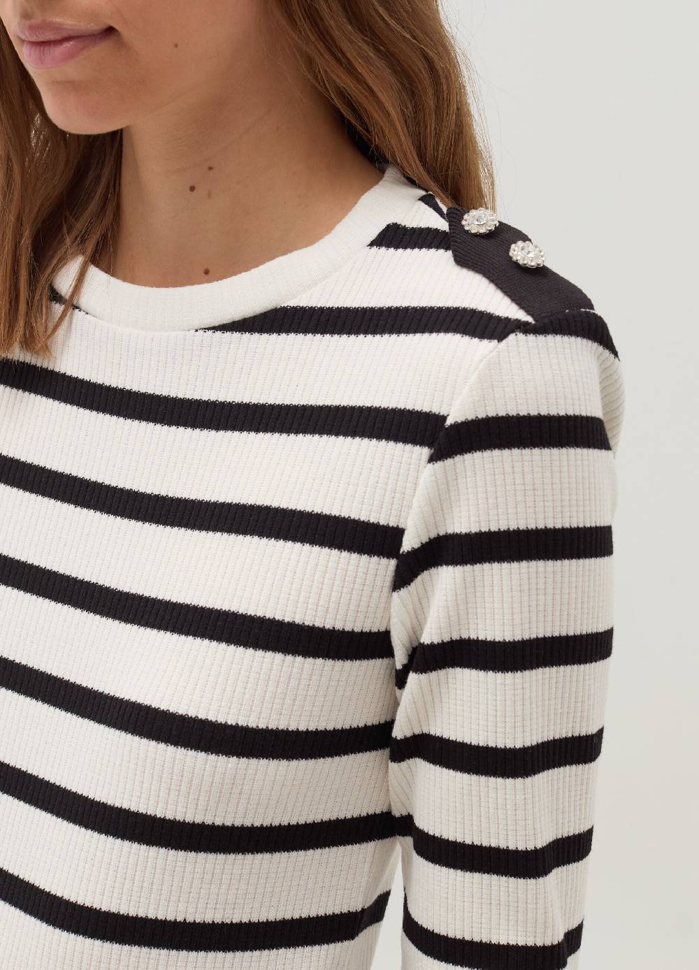 OVS T-shirt a maniche lunghe con bottoni gioiello Vendita Calda