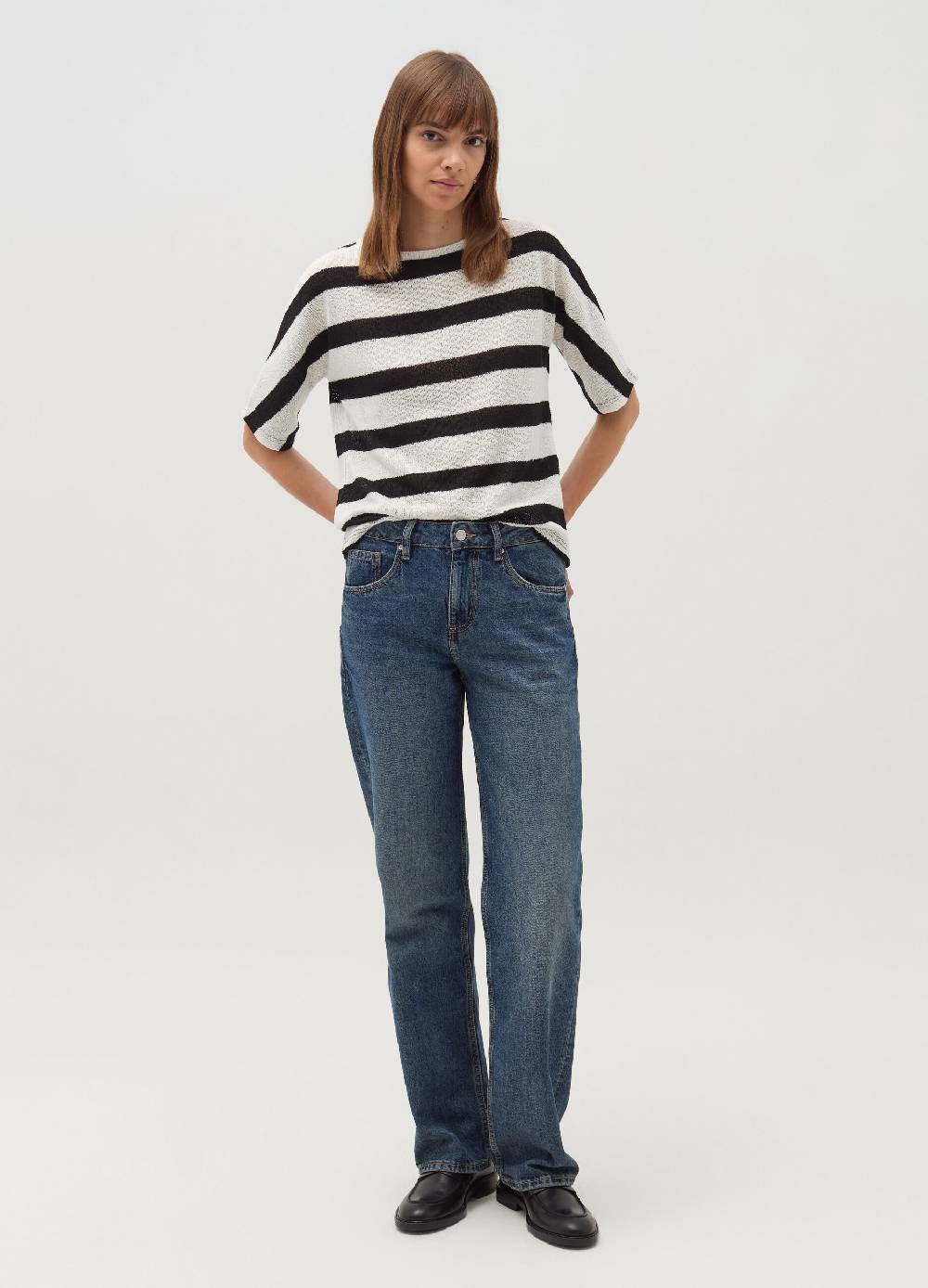OVS T-shirt a righe con maniche al gomito Vendite Flash