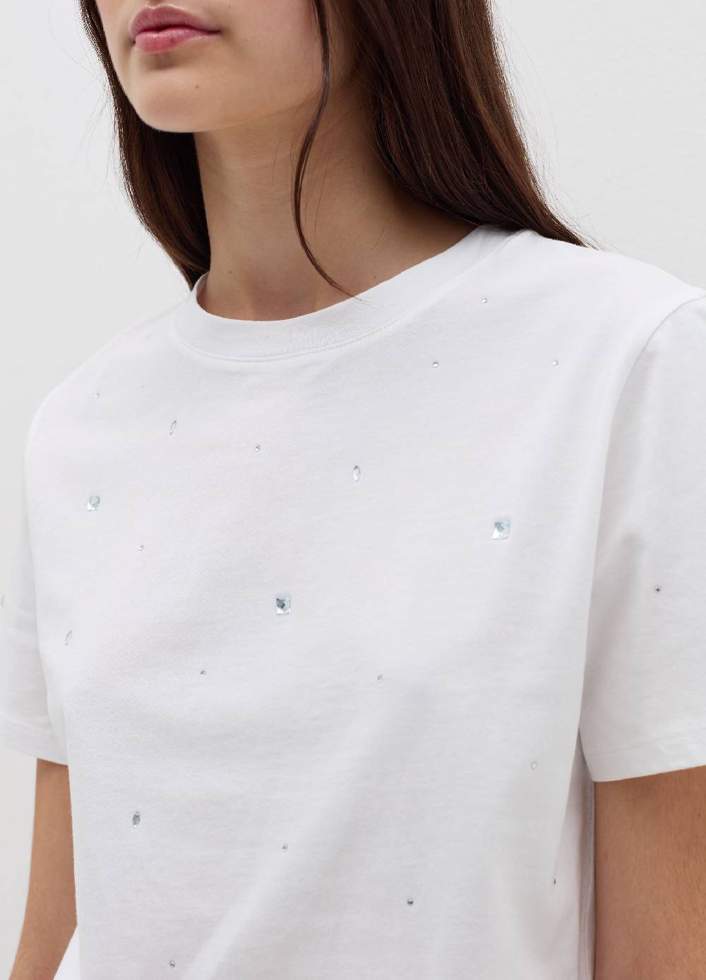 B. ANGEL T-shirt in cotone con strass Negozio