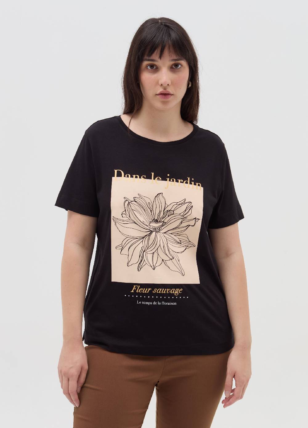MYA T-shirt in cotone con stampa Curvy Nuova