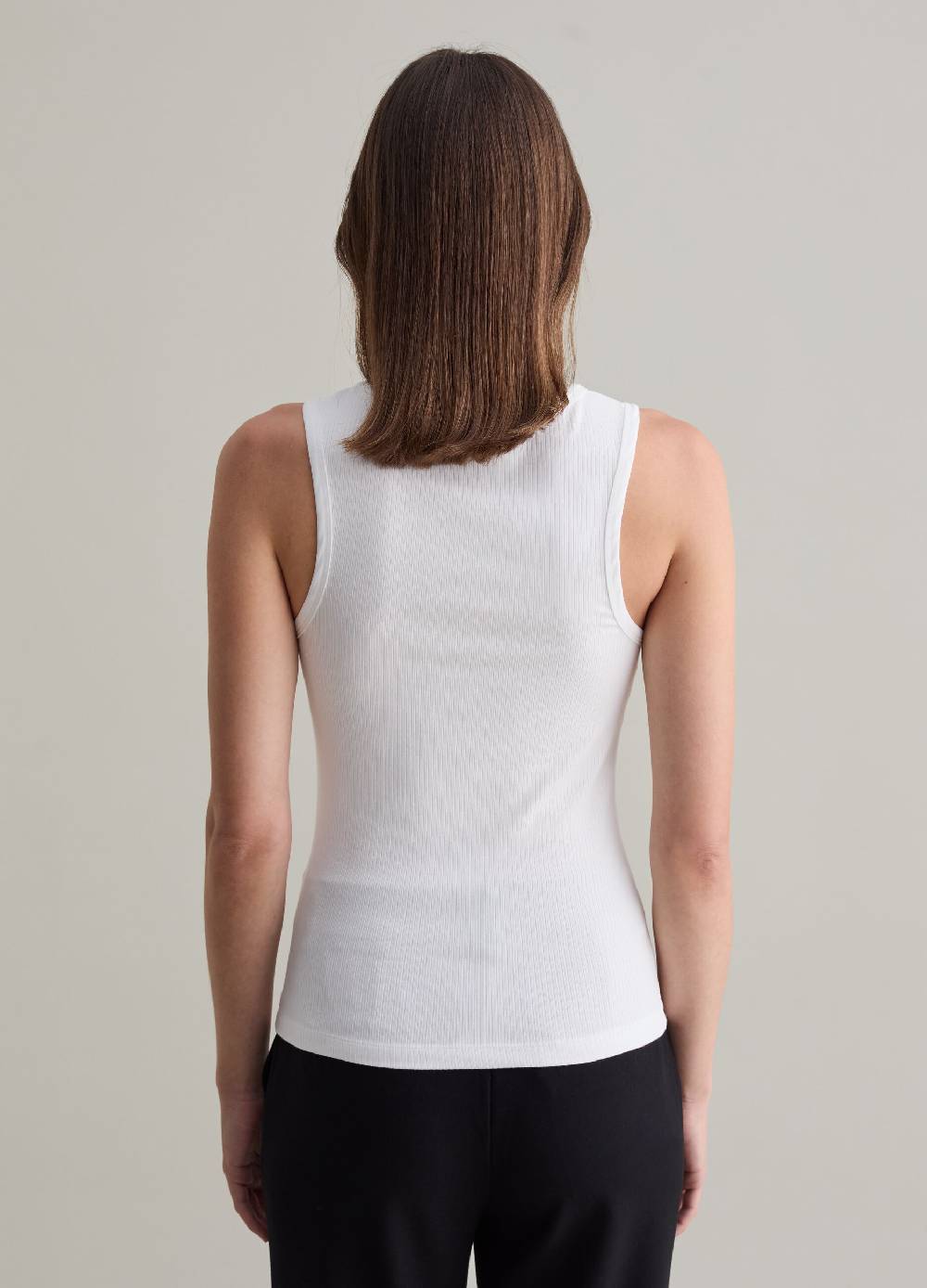 PIOMBO Tank top in viscosa stretch a costine In Linea