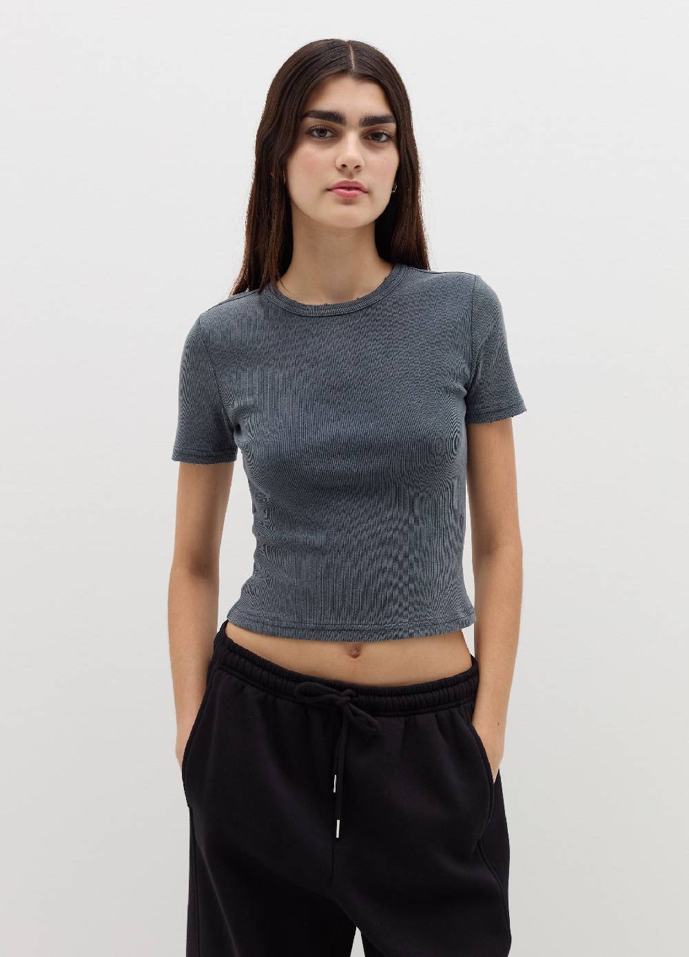 B. ANGEL T-shirt in cotone stretch a costine Promozione