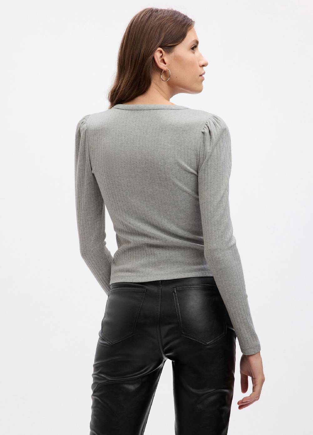 GAP T-shirt a coste con maniche lunghe a sbuffo Fino Al -60%