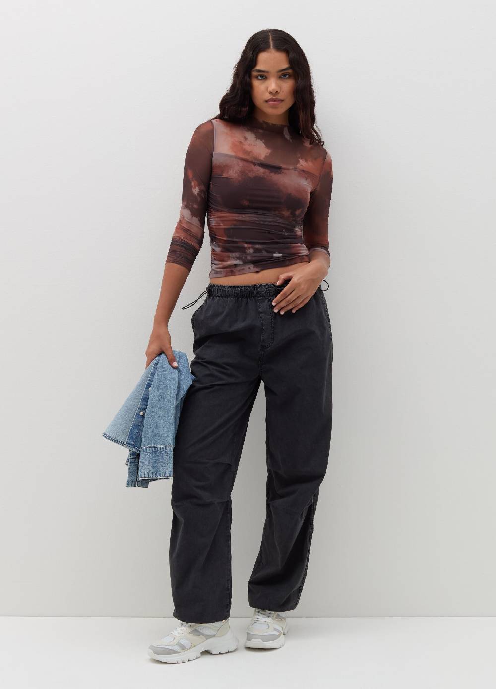 B. ANGEL T-shirt a maniche lunghe in mesh Tie Dye Presa