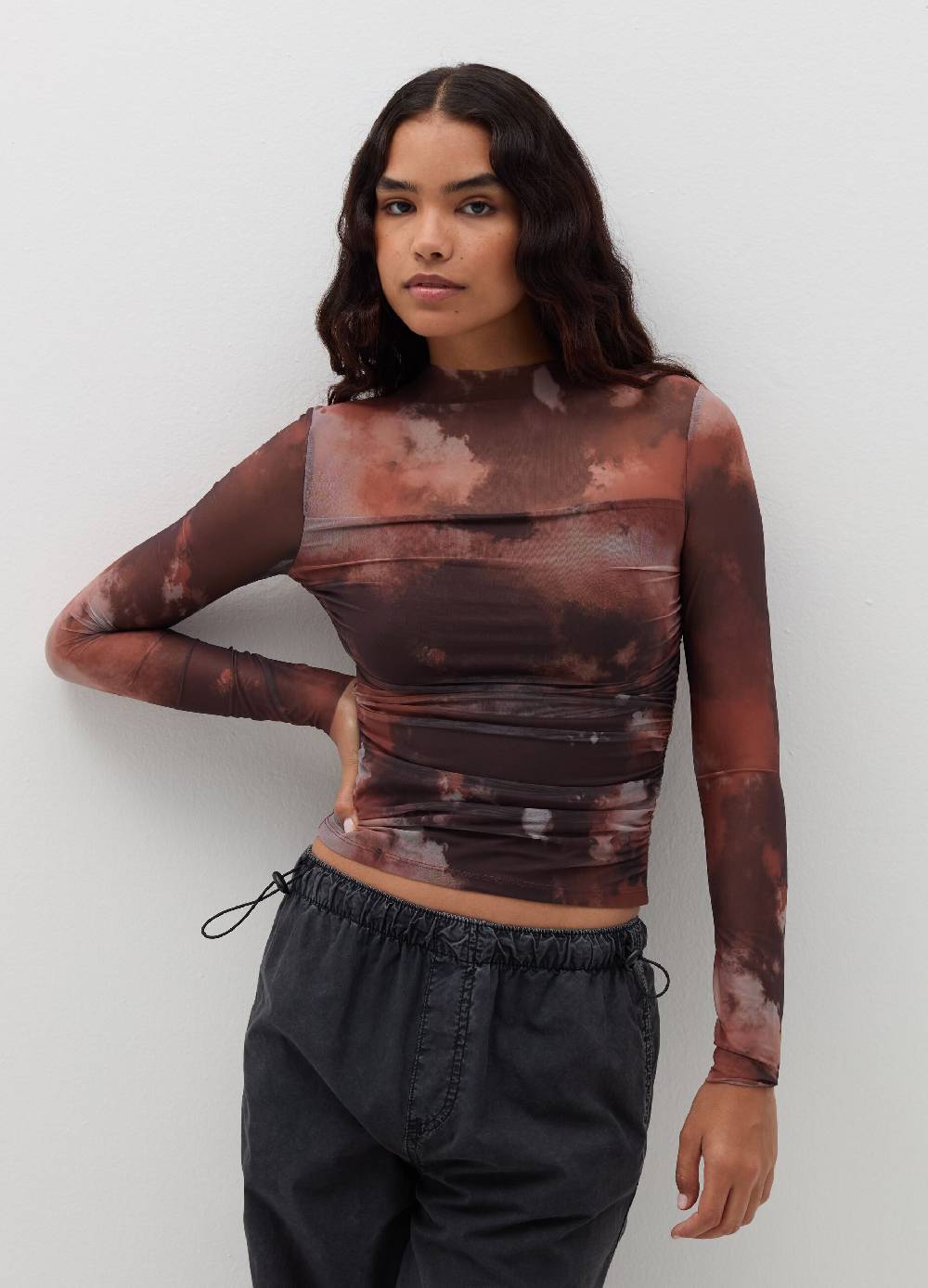 B. ANGEL T-shirt a maniche lunghe in mesh Tie Dye Presa