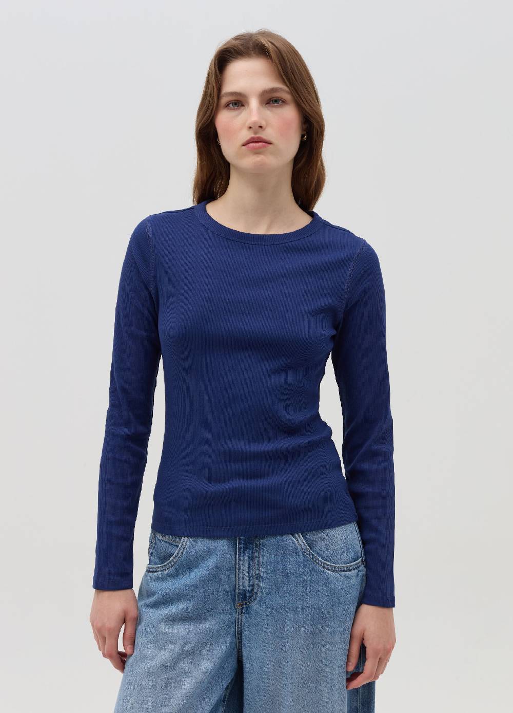 OVS T-shirt a costine con maniche lunghe Nuovo