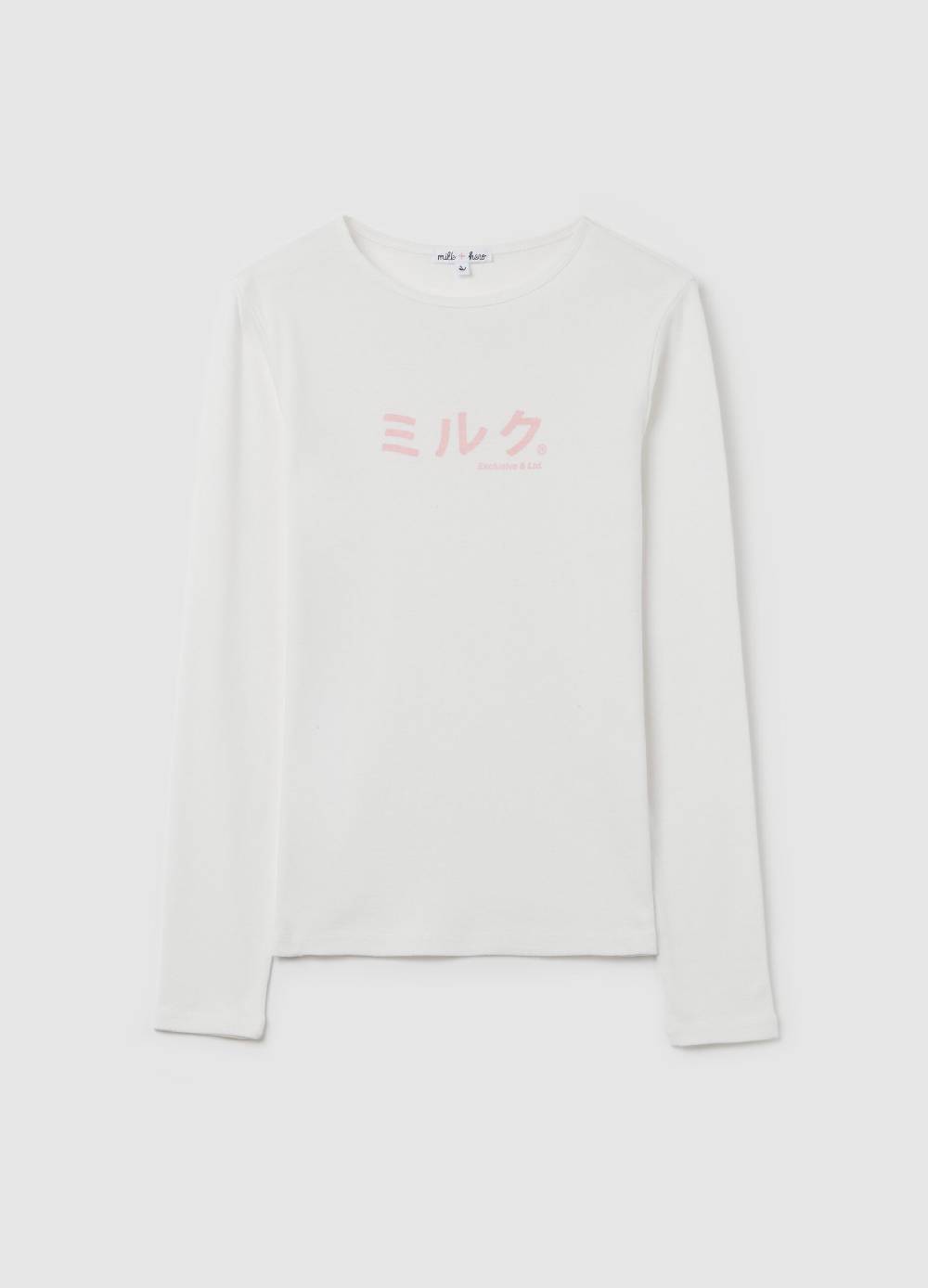MILK+HERO T-shirt in cotone con maniche lunghe Fino Al -60%