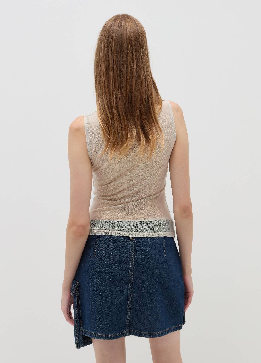 B. ANGEL Top in mesh con arricciatura Moda