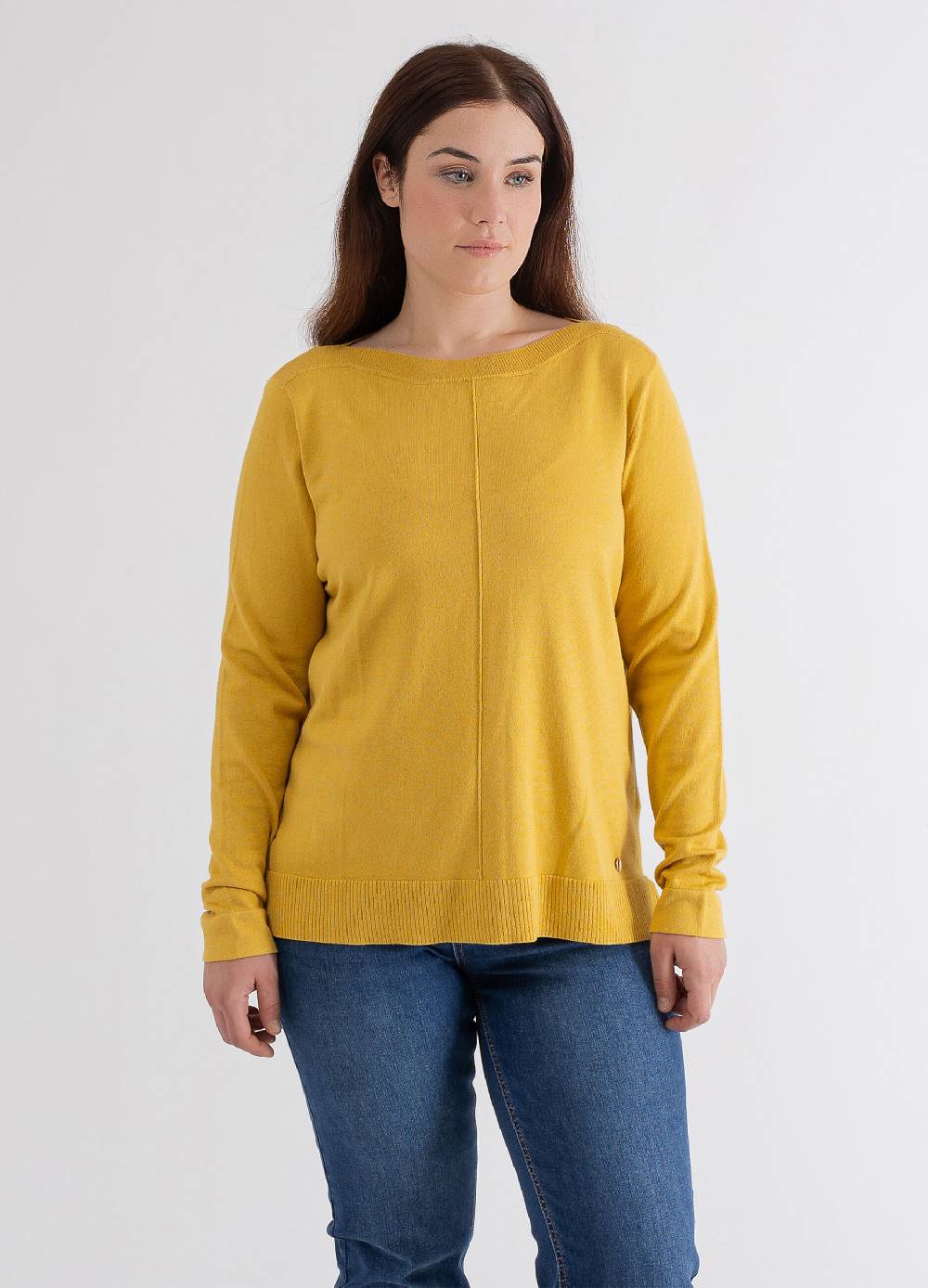 OCTOBER Maglia a maniche lunghe scollo a barca Curvy Online