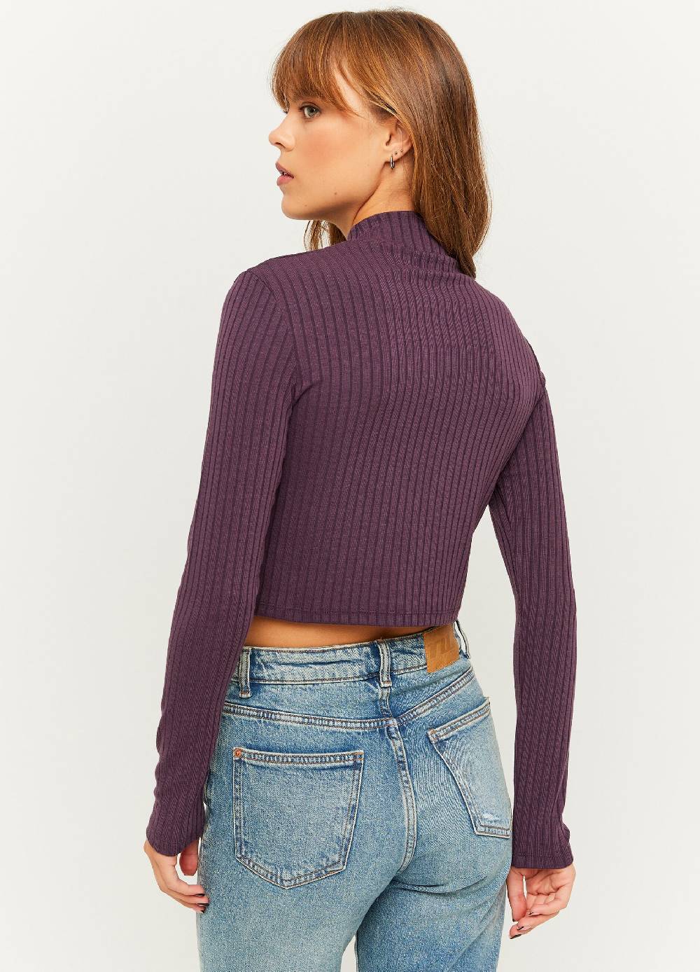 TALLY WEIJL T-shirt cropped a coste piatte mock neck Shopping online