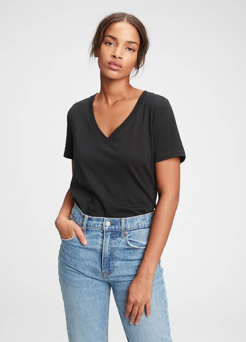 GAP T-shirt in cotone con scollo a V In Vendita