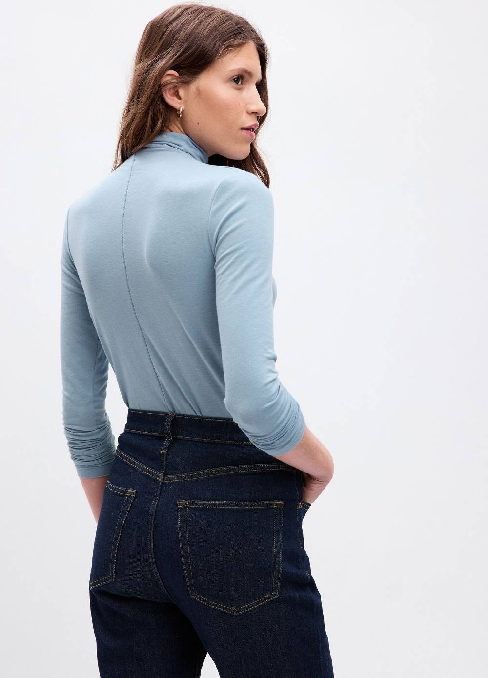 GAP T-shirt a collo alto con maniche lunghe Vendita Calda