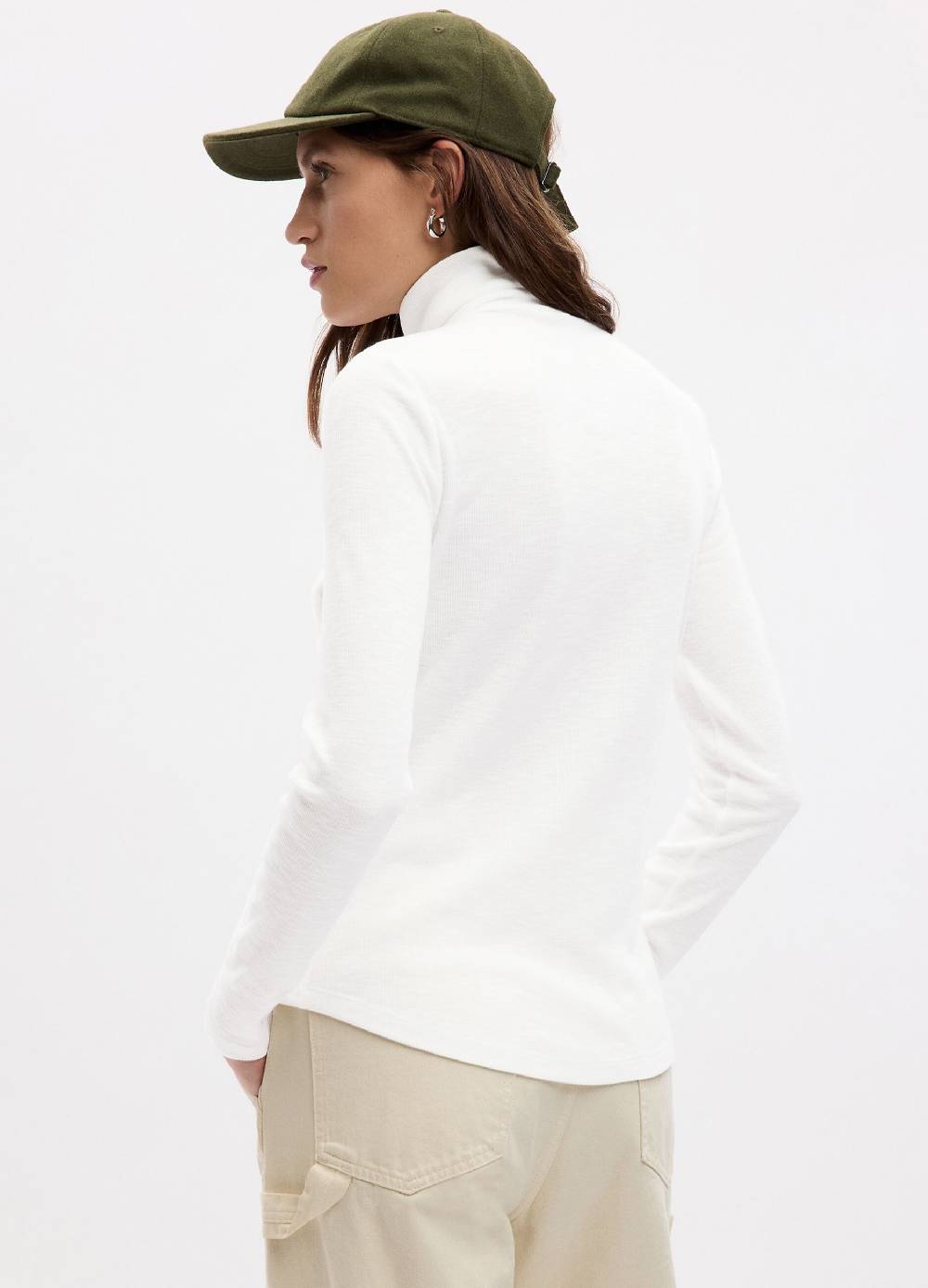 GAP T-shirt a costine sottili con collo alto Vendita Economica