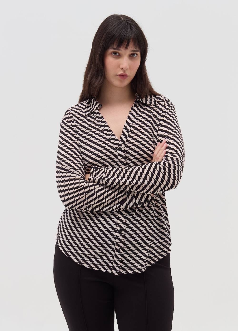 MYA Camicia fantasia optical Curvy Saldi Di Fabbrica