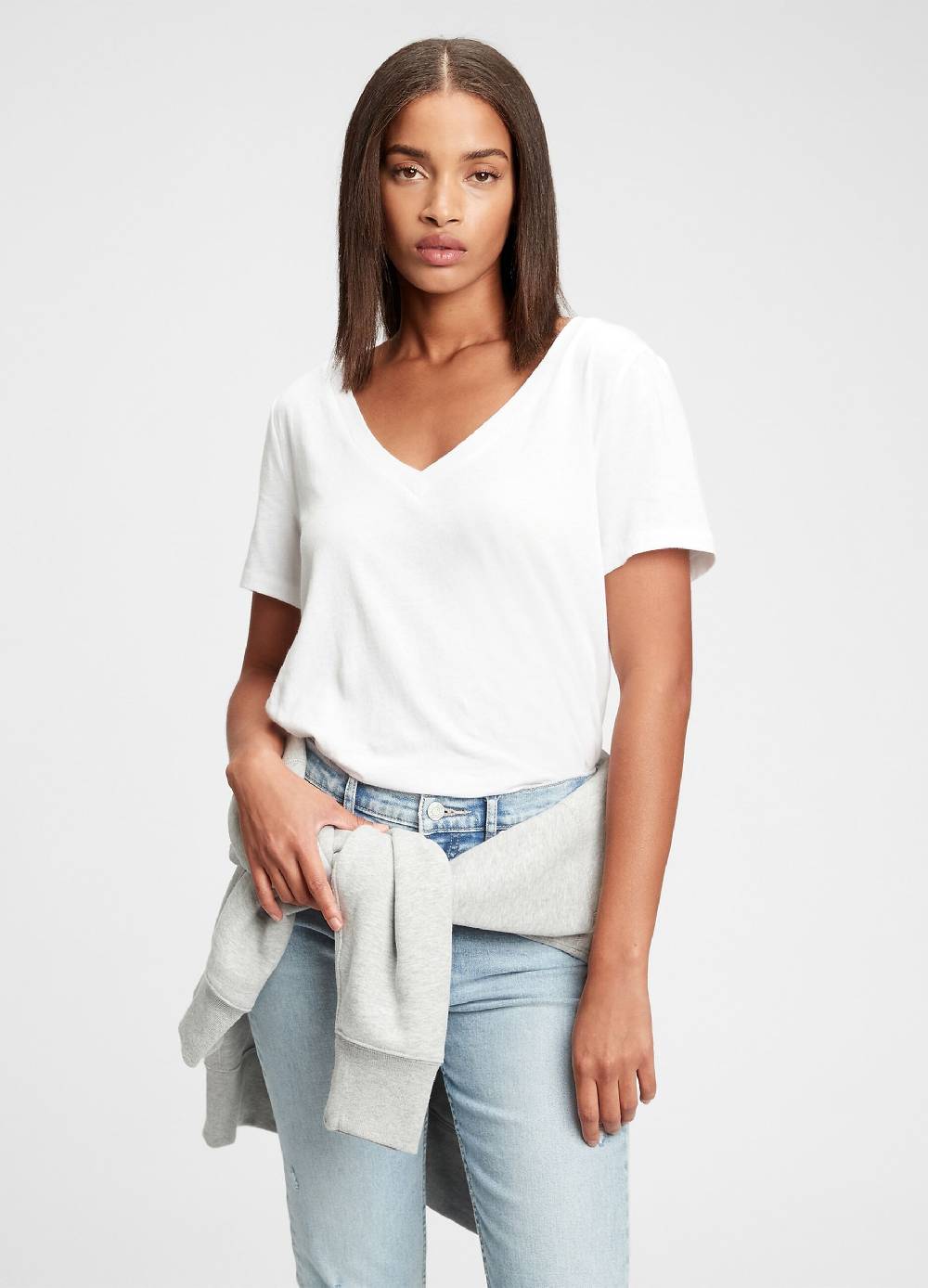 GAP T-shirt in cotone con scollo a V In Saldo