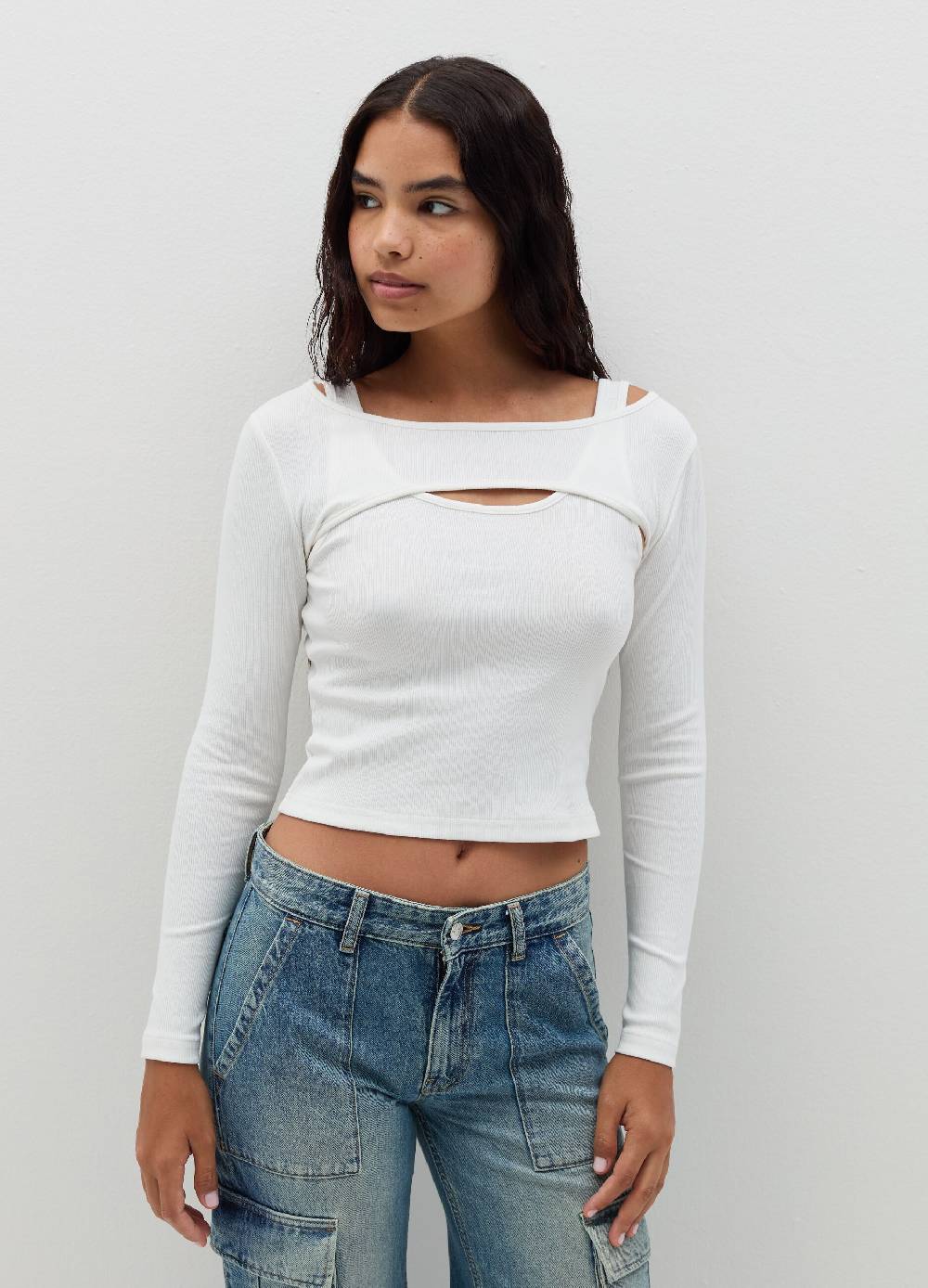 B. ANGEL T-shirt a maniche lunghe con dettaglio cut out Nuova