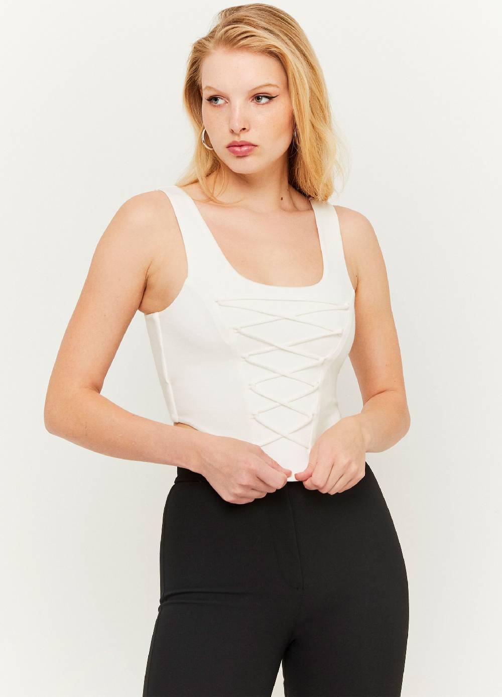 TALLY WEIJL Crop top a corsetto con lacci incrociati Acquista Ora